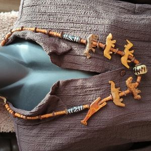 Carved African necklace